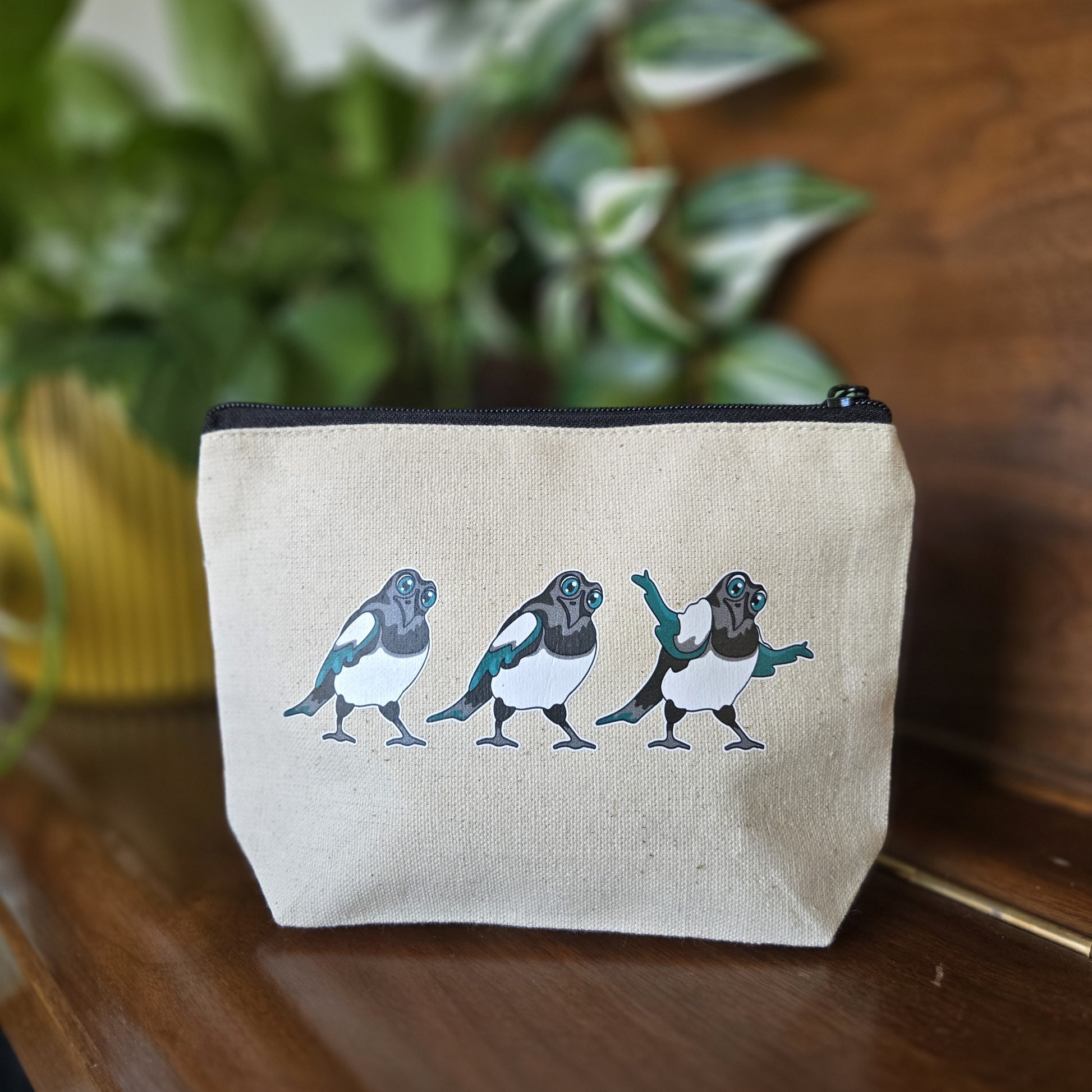 Mischief of Magpies | Canvas Zipper Pouch